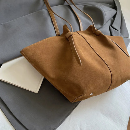 Luxury Retro Suede Shoulder Tote