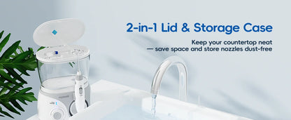 Professional Electric Oral Irrigator Water Flosser with 8 Nozzle Heads
