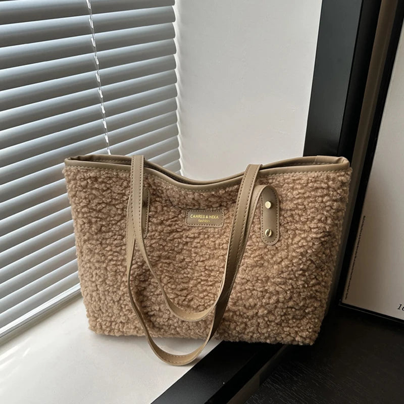 Luxury Lamb Wool Tote Bag