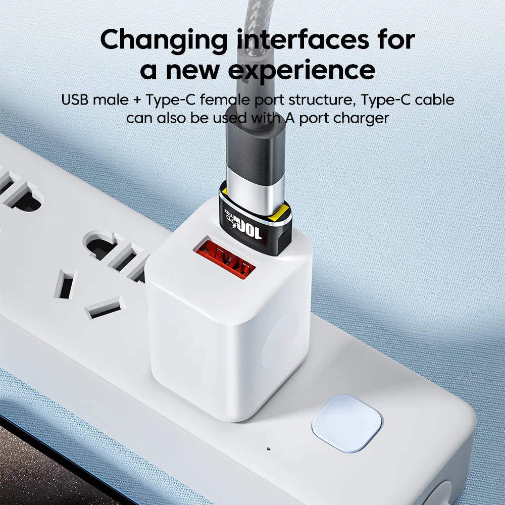 USB A Male to USB C Female OTG Adapter - 100W Fast Charging & Data Converter - 4