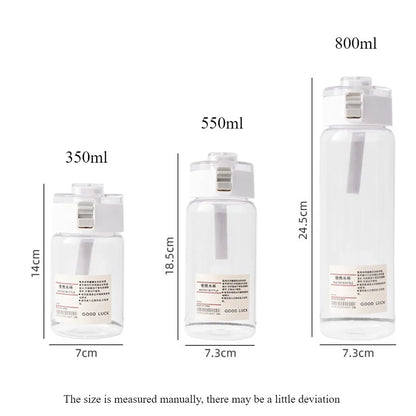 Kawaii Transparent Portable Sports Water Bottle - BPA-Free Reusable Cup