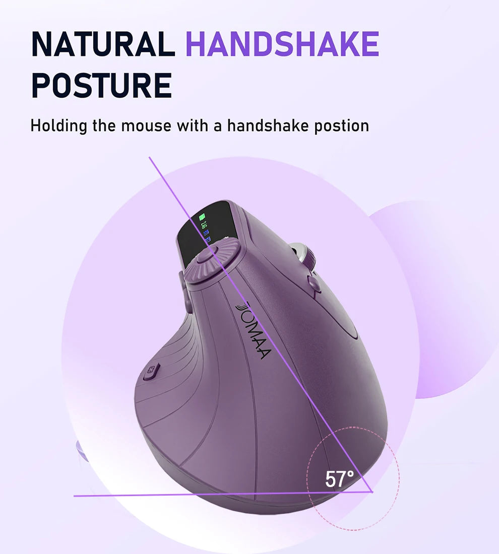 Ergonomic Wireless Vertical Mouse with Knob & Multi-Device Bluetooth - 10
