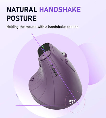 Ergonomic Wireless Vertical Mouse with Knob & Multi-Device Bluetooth