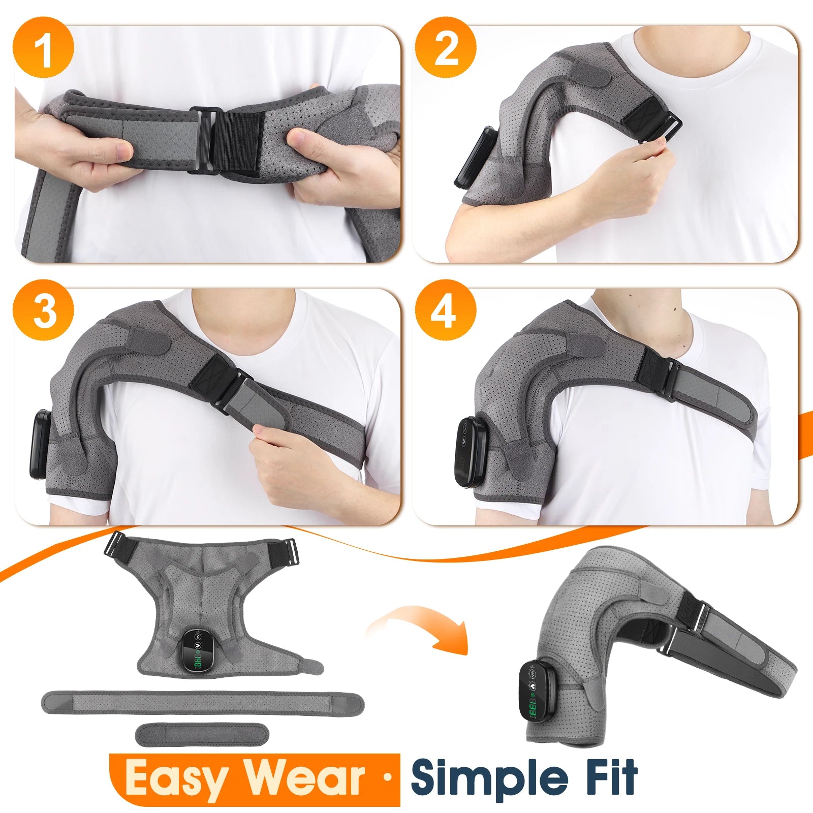 Cordless Shoulder Massager with Heat and Vibration for Pain Relief - 14