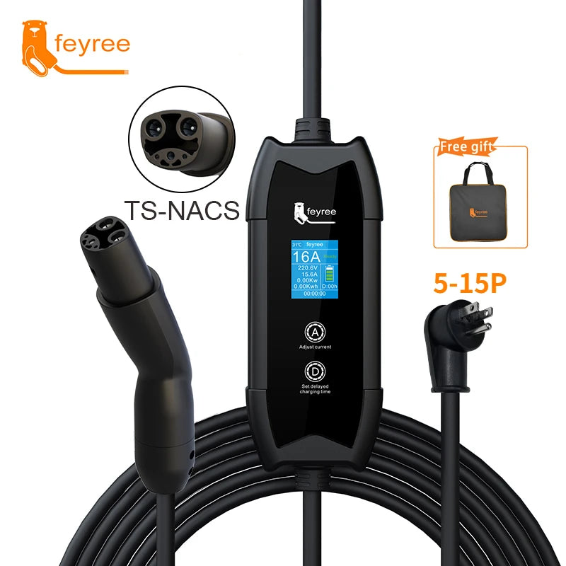 3.5KW Portable EV Charger for Tesla NACS - Adjustable Home Charging Station - 26