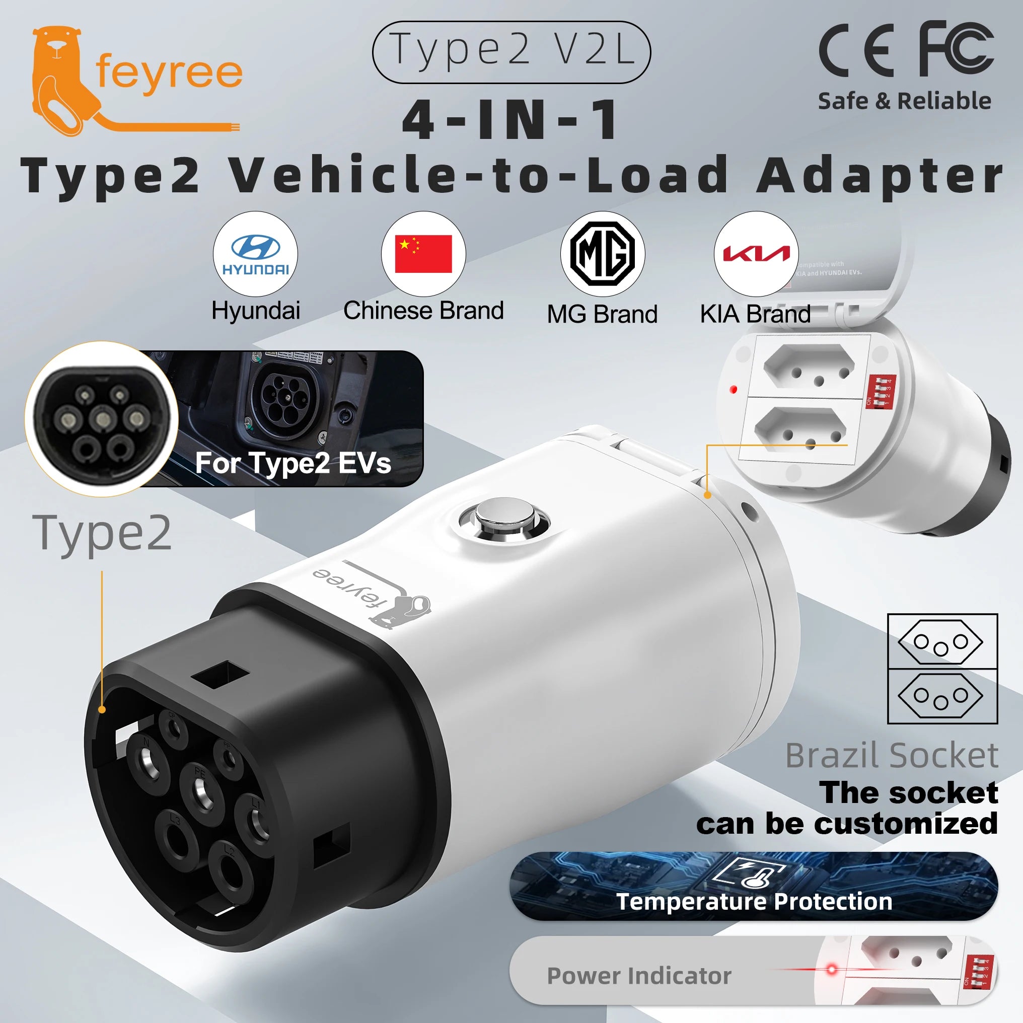 Type 2 V2L Discharger Adapter for EVs - Power Your Devices On The Go - 1