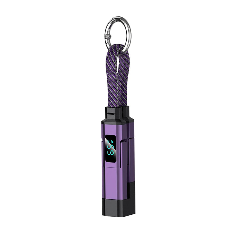 4-in-1 Fast Charging Keychain Cable with LED Power Display - 13