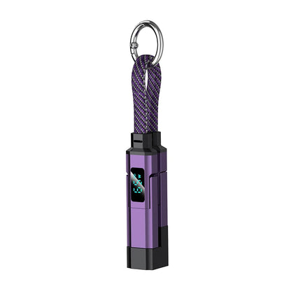 4-in-1 Fast Charging Keychain Cable with LED Power Display