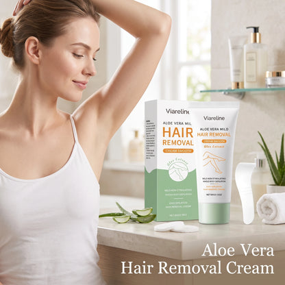 Aloe Vera Painless Hair Removal Cream - Gentle Whole-Body Depilatory for Smooth Skin