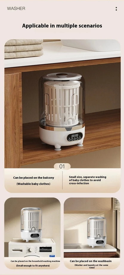 3L Portable Mini Washing Machine for Socks & Underwear | USB-C