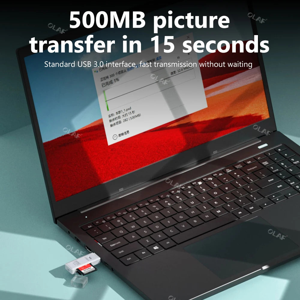 2-in-1 USB 3.0 SD & TF Memory Card Reader - Fast Data Transfer Adapter
