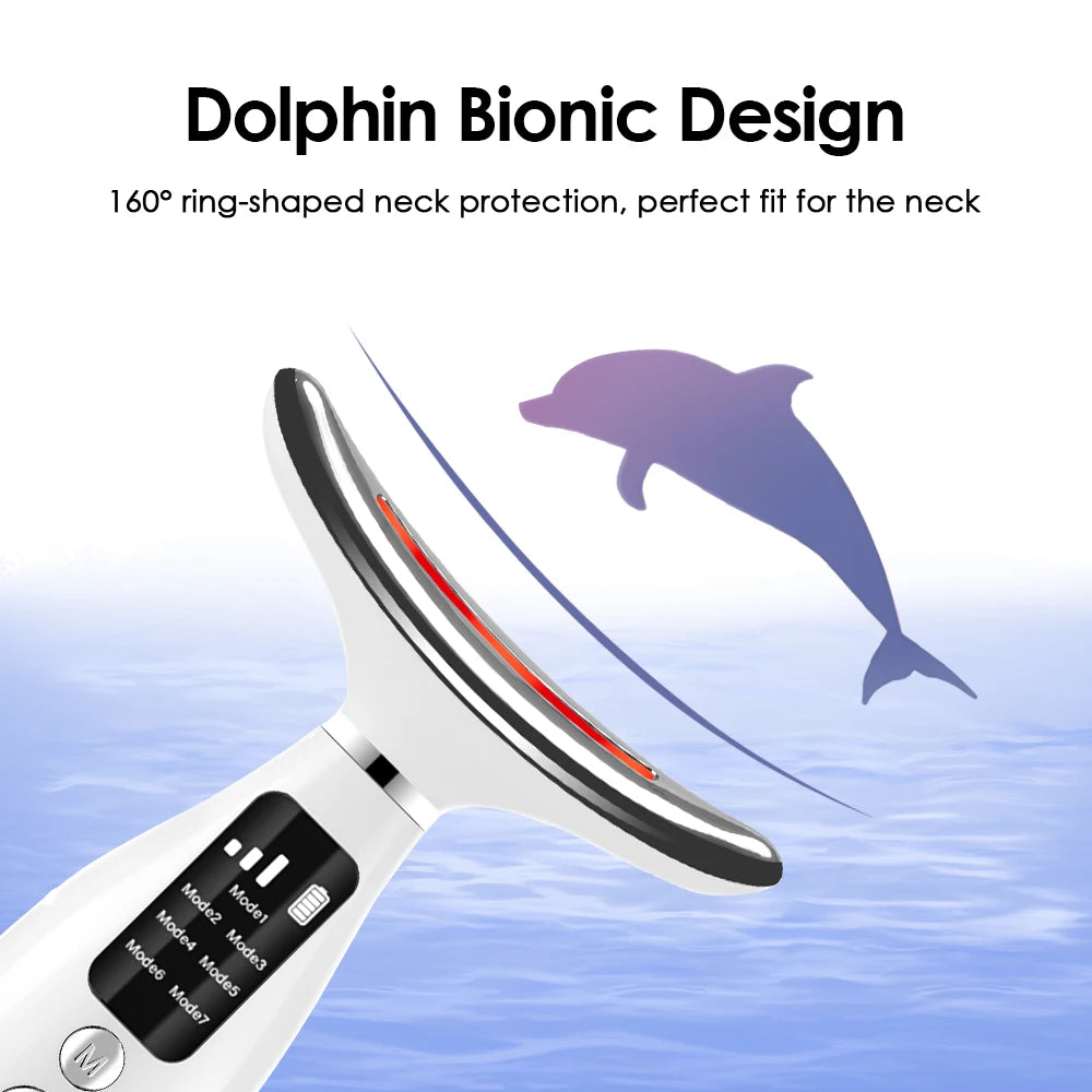 LED Light Therapy Face & Neck Lifting Massager - Anti-Aging Skin Tightening Tool