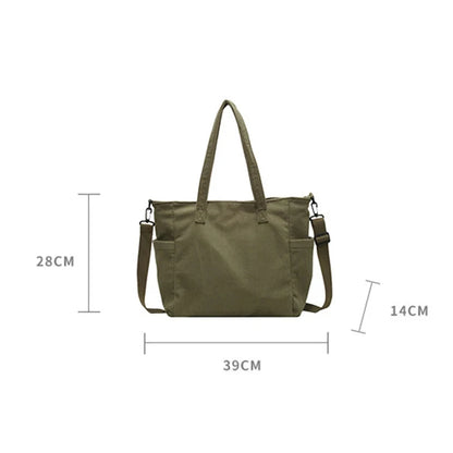 Striped Corduroy Tote