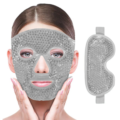 Gel Bead Cooling Ice Face Mask – Hot & Cold Therapy for Face & Eye Care