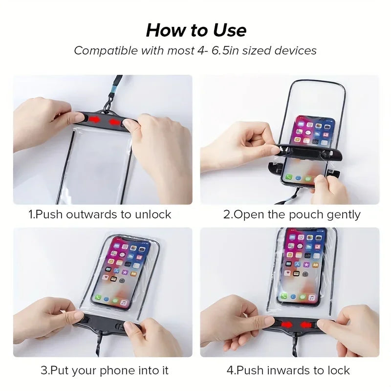 Waterproof Universal Phone Pouch - Underwater Dry Bag for Smartphones