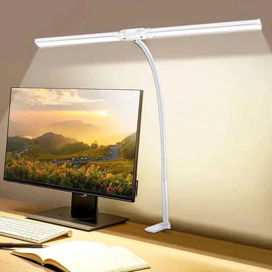 Double Head LED Architect Desk Lamp - Dimmable Office Light with Remote