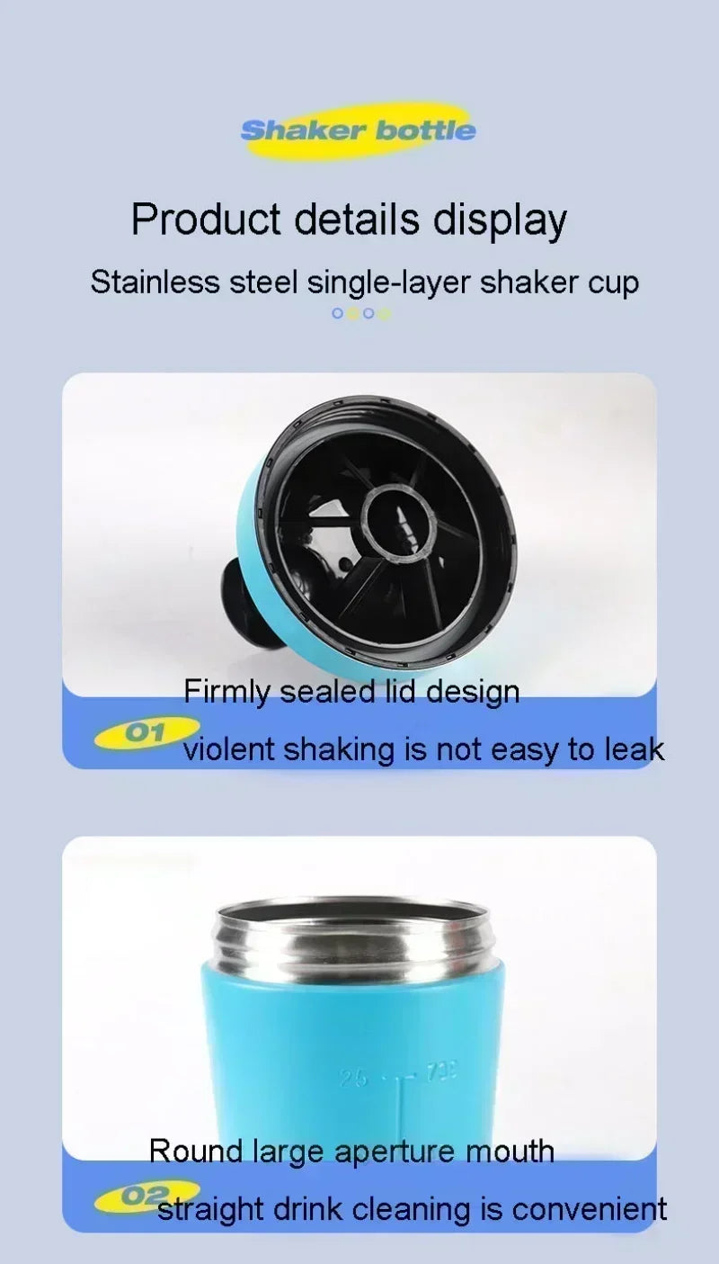 Stainless Steel Sports Protein Shaker Bottle - 500ml & 750ml Leakproof