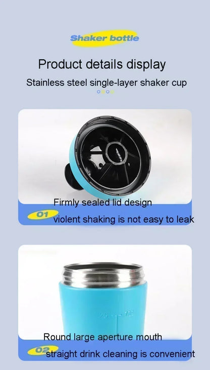 Stainless Steel Sports Protein Shaker Bottle - 500ml & 750ml Leakproof