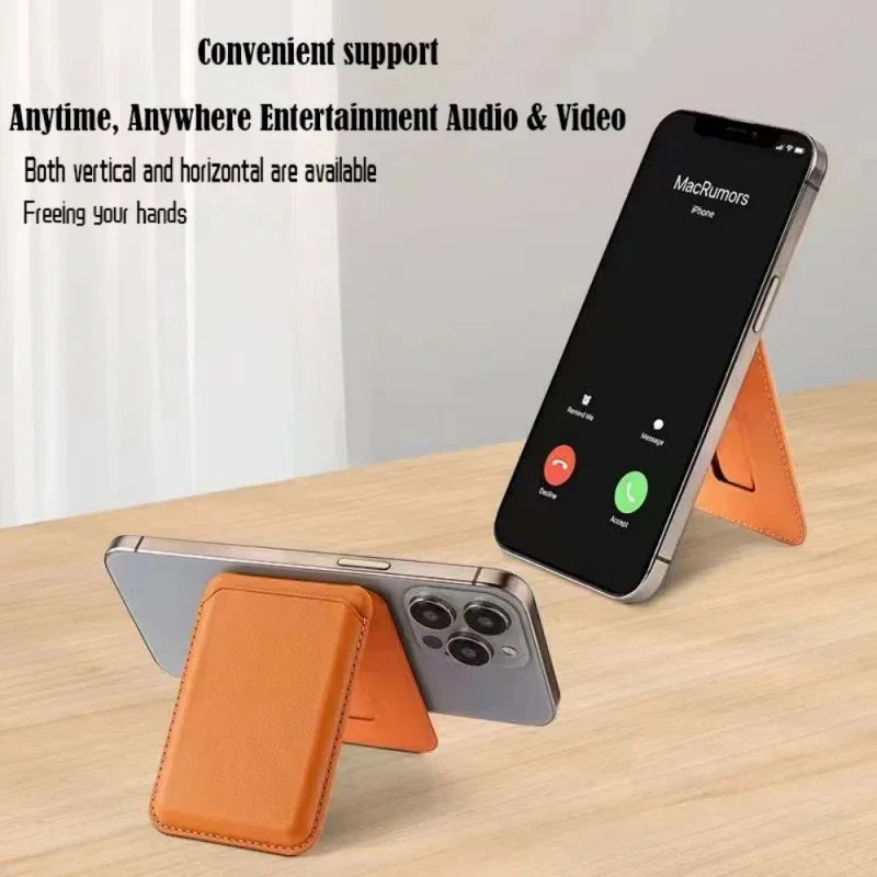 Magnetic MagSafe Leather Wallet Case with Stand for iPhone 16 15 14 13 12 - 2