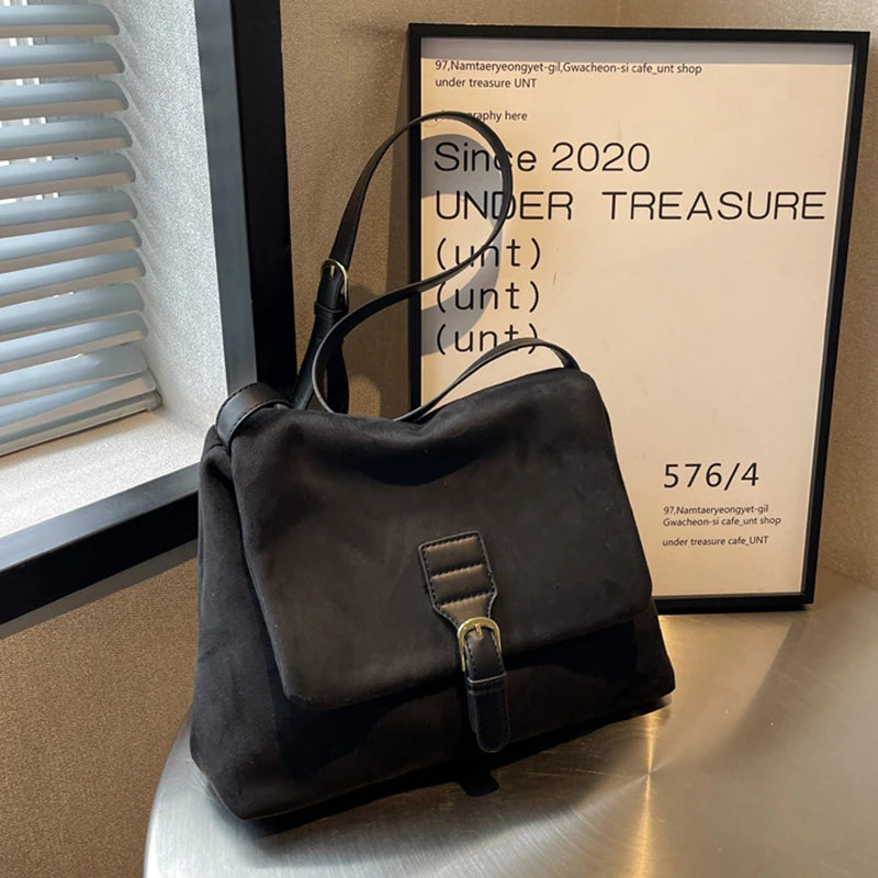 Luxury Vintage Suede Hobo Bag