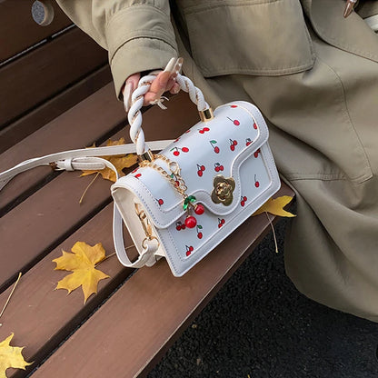 Luxury Cherry Print Crossbody Bag