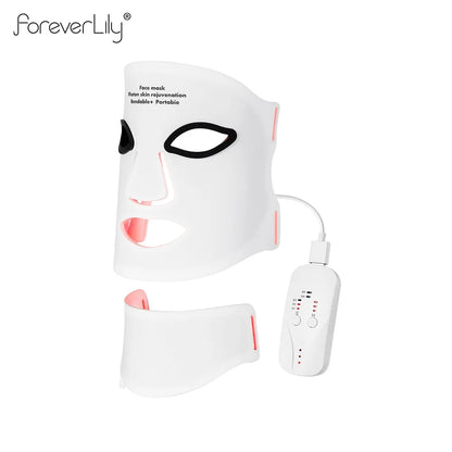 Wireless 7-Color LED Light Therapy Silicone Face & Neck Mask