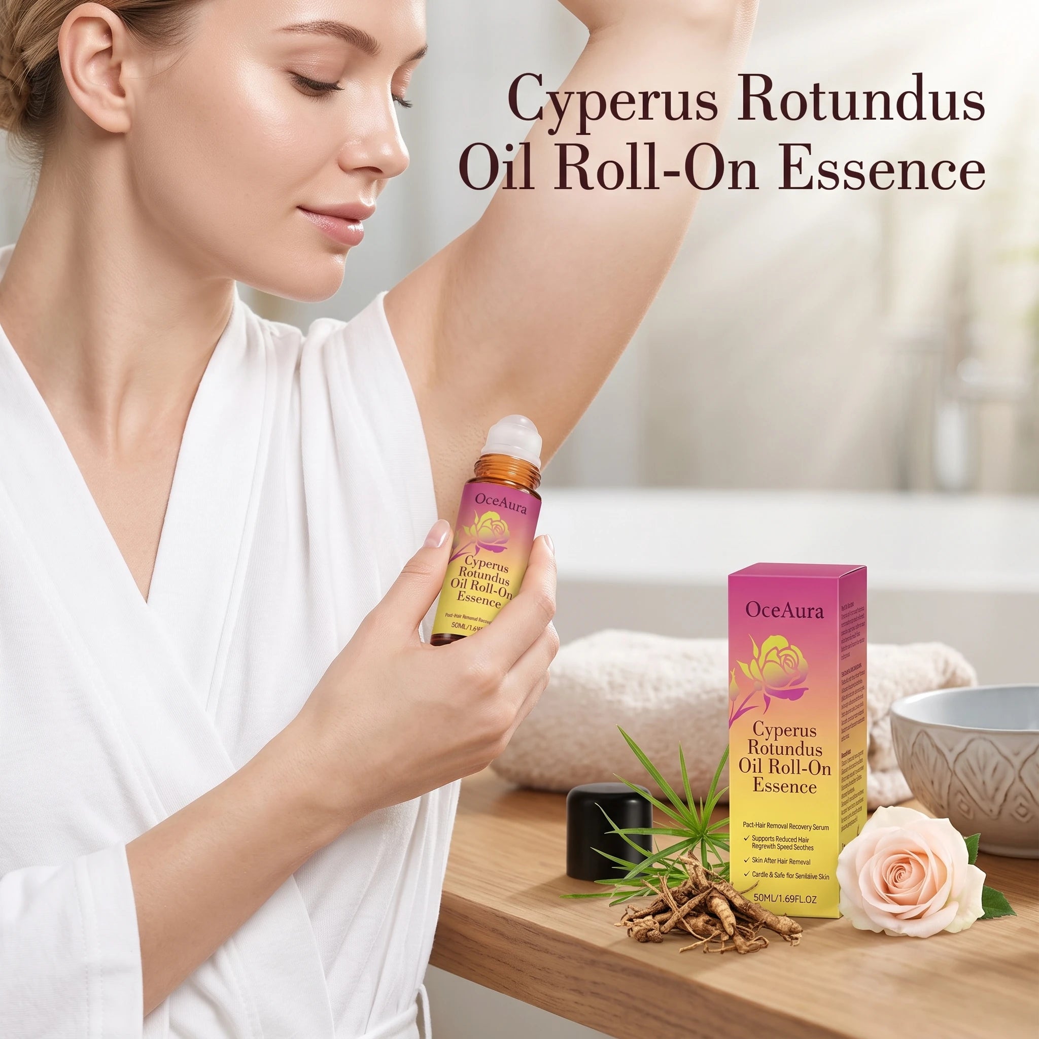 Cyperus Rotundus Roll-On Oil Essence for Post-Hair Removal Skin Soothing & Care - 4