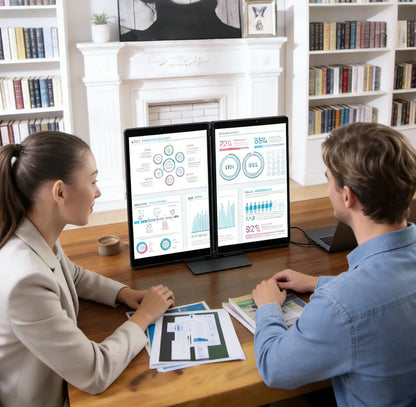 14" Dual Screen Portable Laptop Monitor - 1.2K 1920x1200 IPS Triple Display