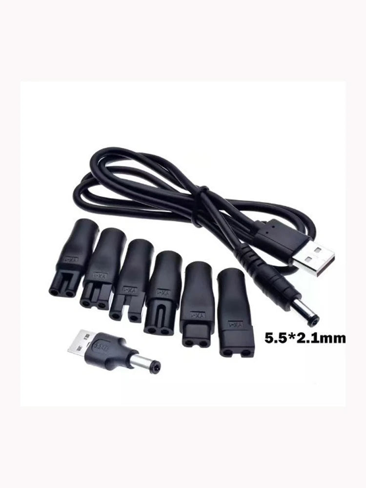 8-in-1 Universal Clipper Shaver Charger Cord & USB Adapter Set - 7