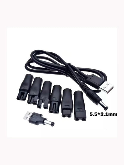 8-in-1 Universal Clipper Shaver Charger Cord & USB Adapter Set