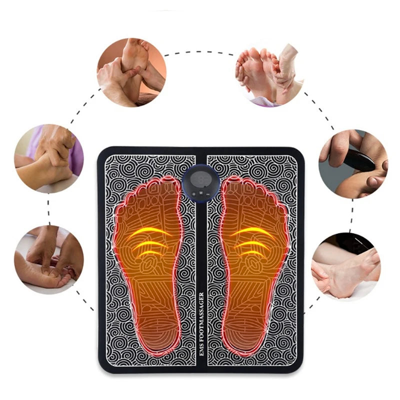 EMS Foot Massager Mat - Portable Electric Muscle Stimulation Therapy
