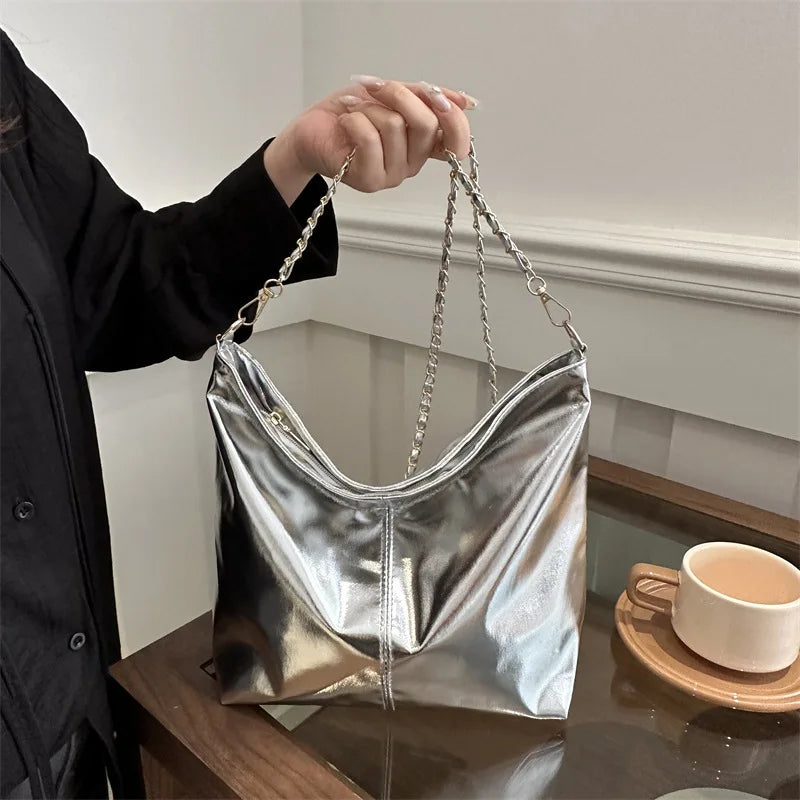 Luxury Glossy Shoulder Tote