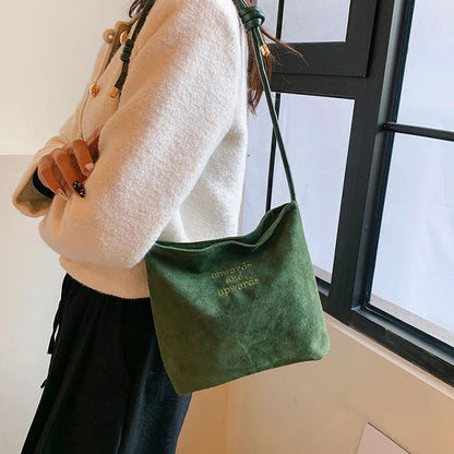 Luxury Retro Suede Shoulder Bag