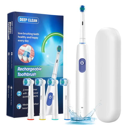 Rechargeable Rotating Electric Toothbrush with 5 Cleaning Modes and 2-Minute Timer