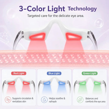 LED Red Light Eye Massager for Puffy Eyes and Dark Circles - Hands-Free Beauty Tool
