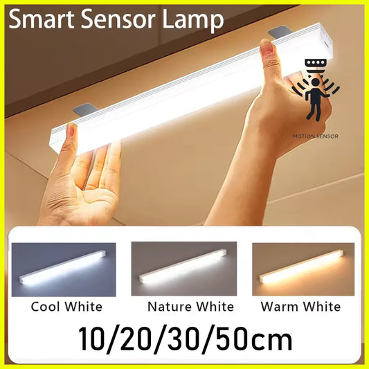 Wireless Motion Sensor LED Under Cabinet Light - USB Rechargeable Dimmable Closet Bar