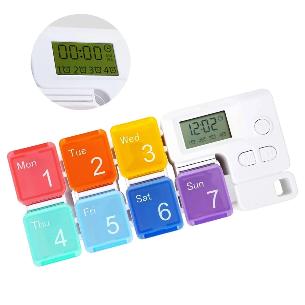 7-Day Weekly Pill Organizer with Electronic Alarm Reminder - 17