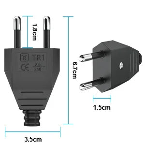 EU Plug Adapter Repair Kit - 250V Rewireable Schuko Power Connector