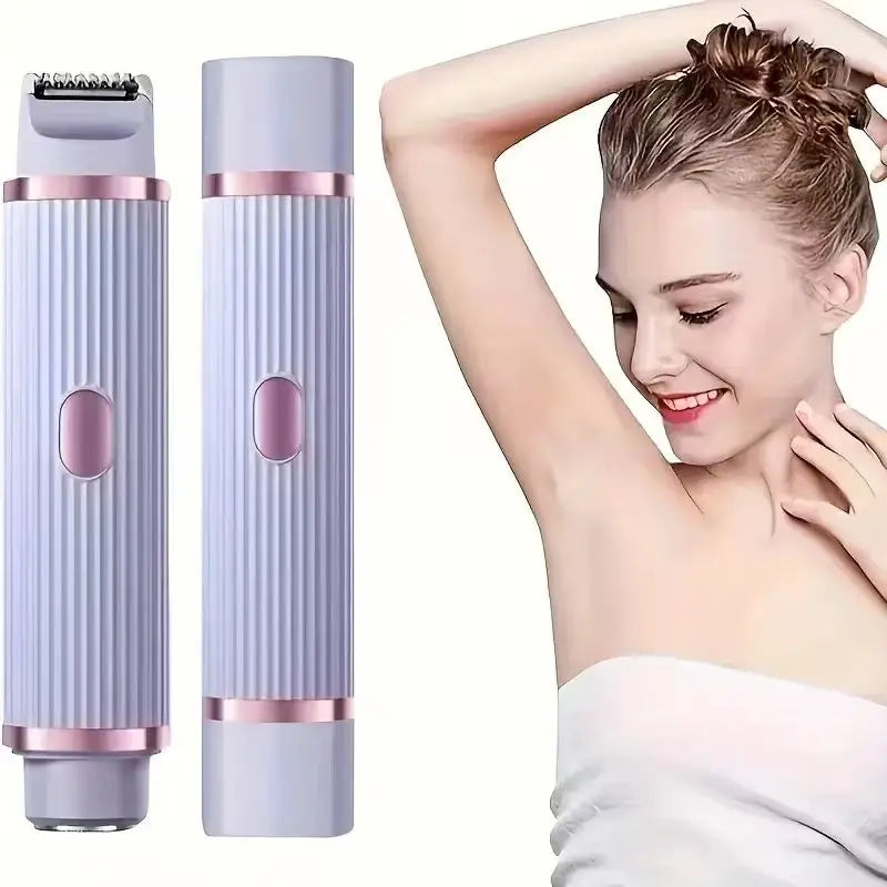 2-in-1 Women's Electric Shaver & Eyebrow Trimmer - Portable Wet & Dry Hair Remover