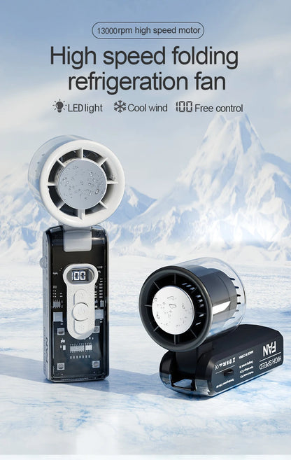 Portable 100-Speed Foldable Cooling Fan with LED Display