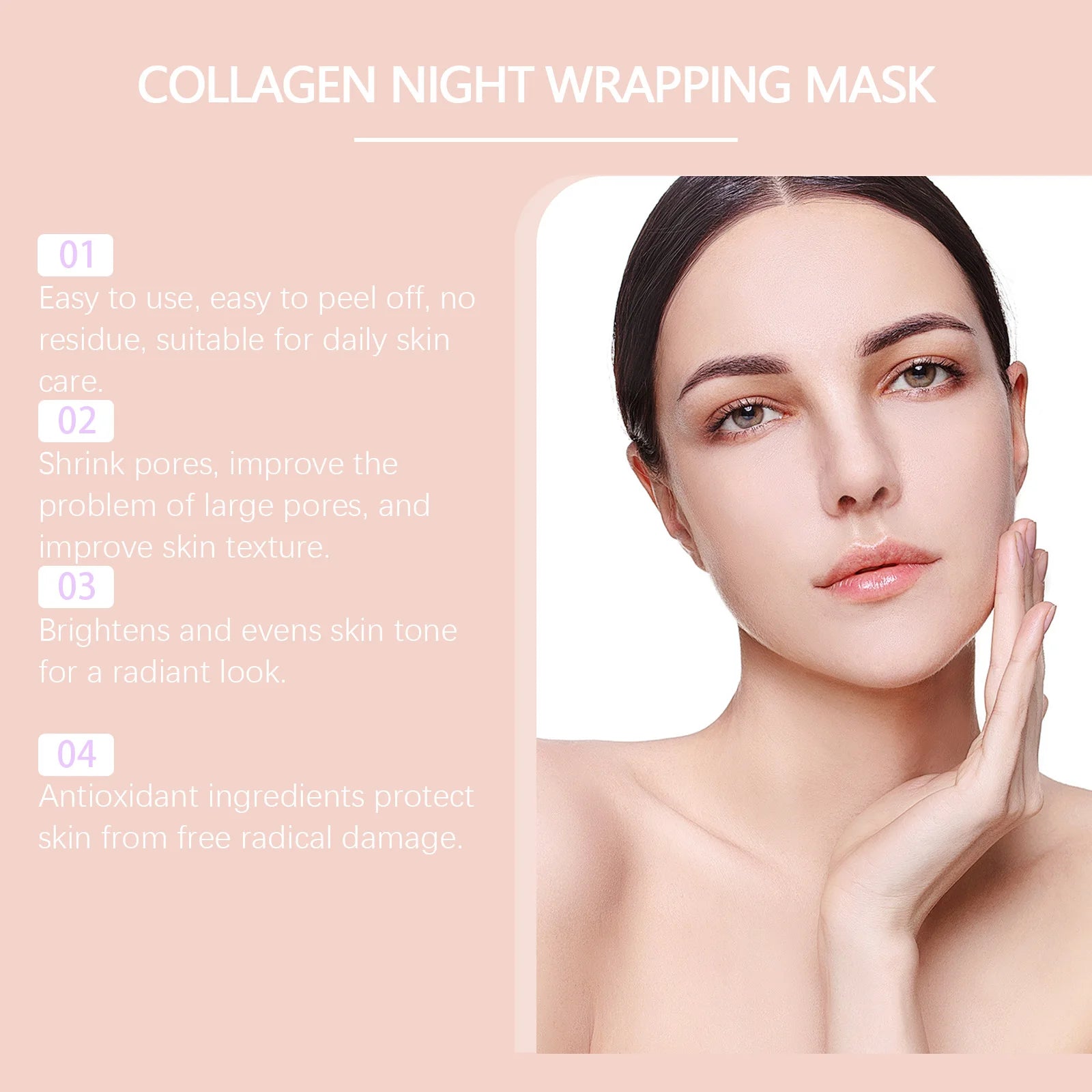 Collagen Night Wrapping Mask - Deep Firming & Moisturizing Peel-Off Face Treatment - 10