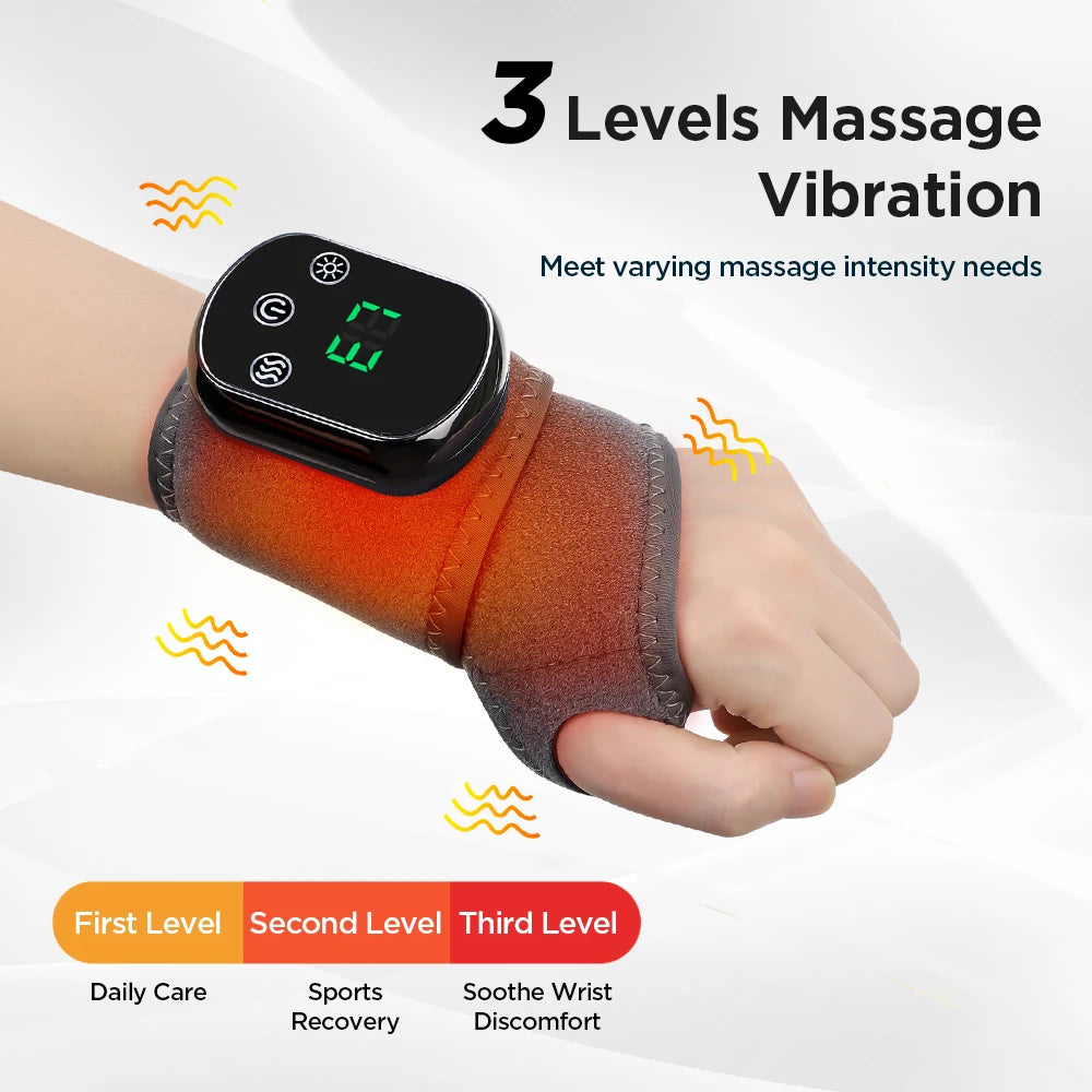 Electric Heated Wrist Massager with Vibration Therapy for Pain Relief - 2