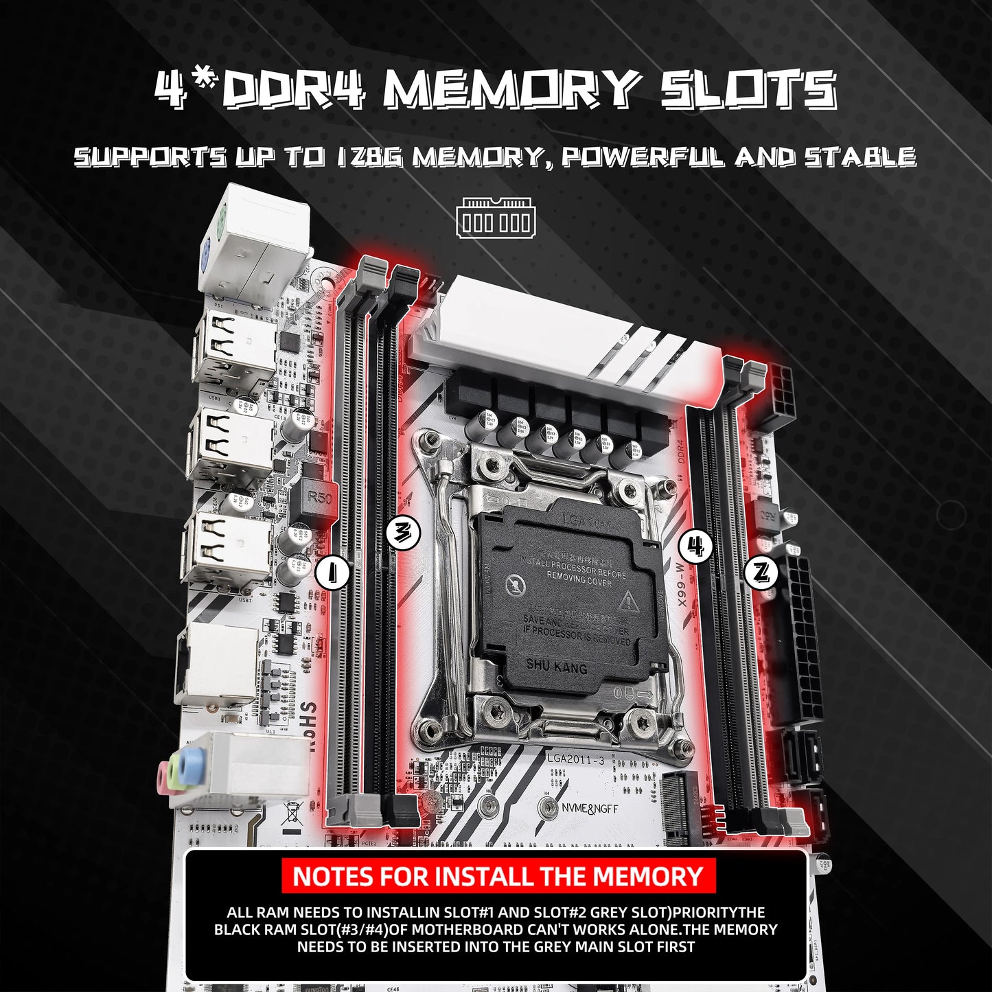 X99-W Motherboard Set: Xeon E5 2650 V4 CPU & DDR4 RAM Support Kit