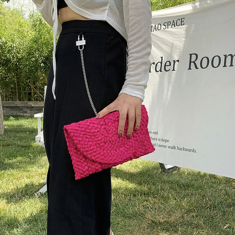 Luxury Woven Straw Clutch