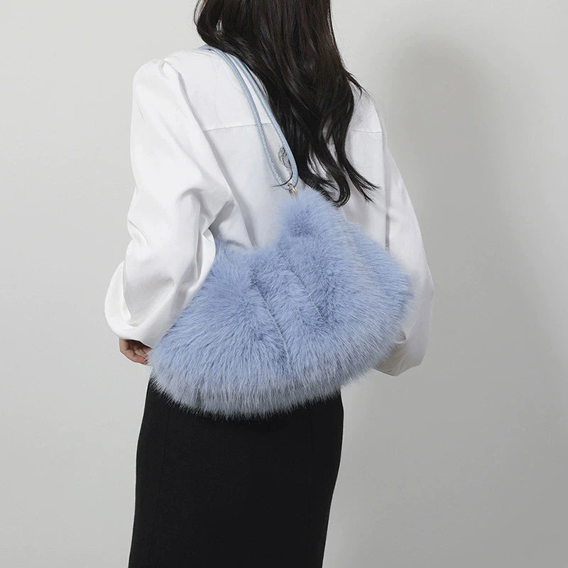 Luxury Plush Winter Bucket Bag