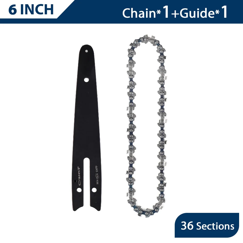 4 & 6 Inch Replacement Chainsaw Chain and Guide Bar for Mini Cordless Pruning Saws