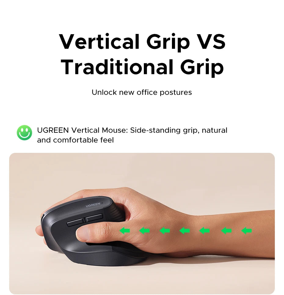 Vertical Ergonomic Wireless Mouse 4000 DPI Optical 2.4G Silent Click