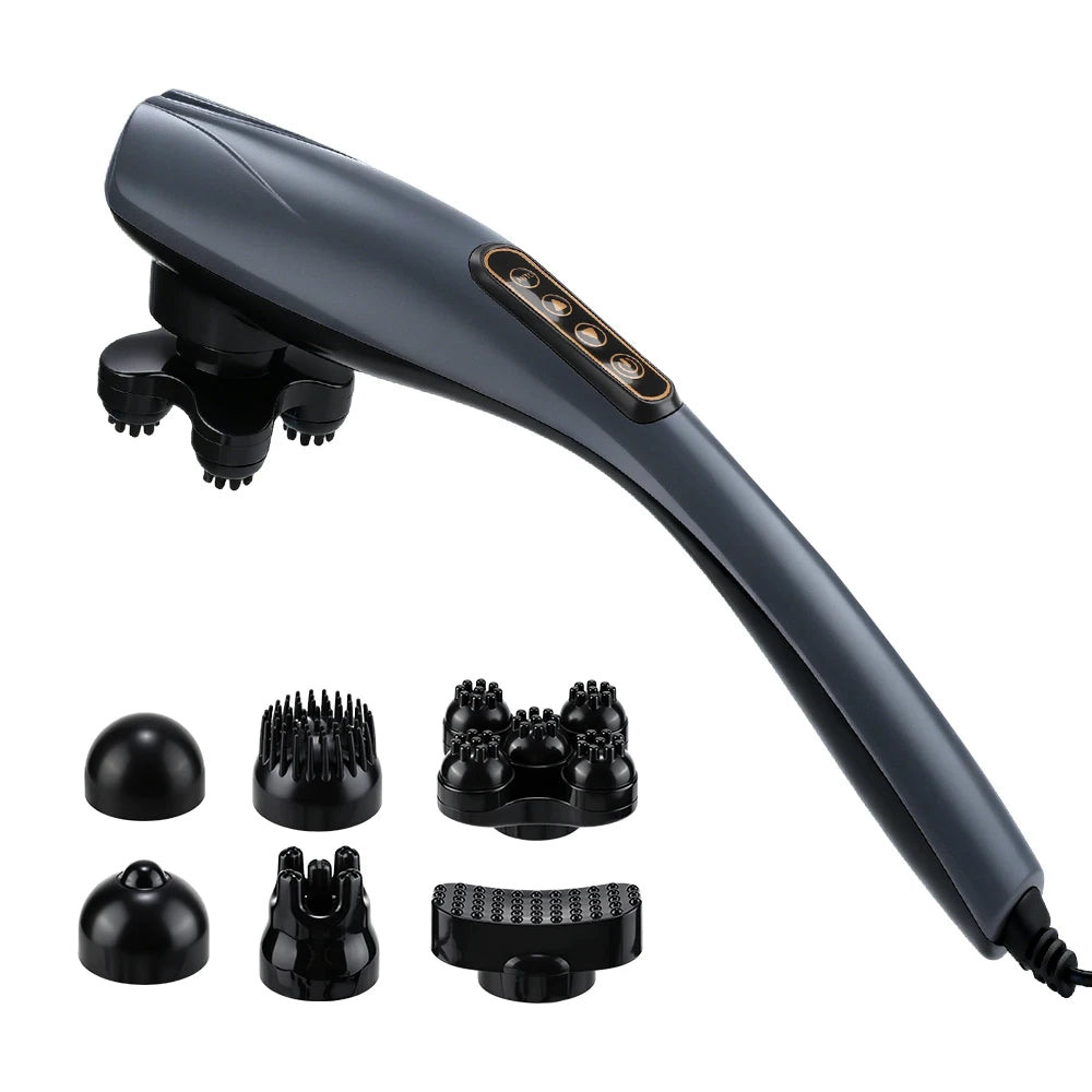 Electric Dolphin Percussion Body Massager with 6 Interchangeable Heads