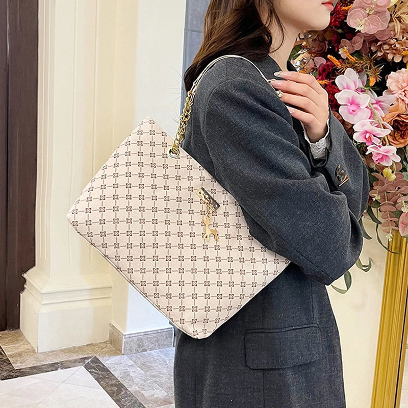 Luxury Vintage PU Tote Bag