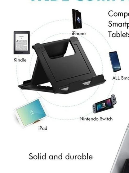 Foldable Cell Phone & Tablet Desk Stand - Universal Adjustable Holder